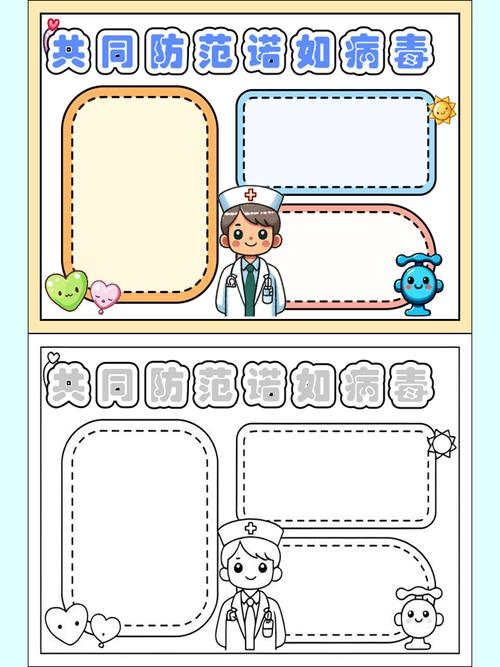 新型冠状病毒肺炎及诺如病毒手抄报绘画方法和模板介绍